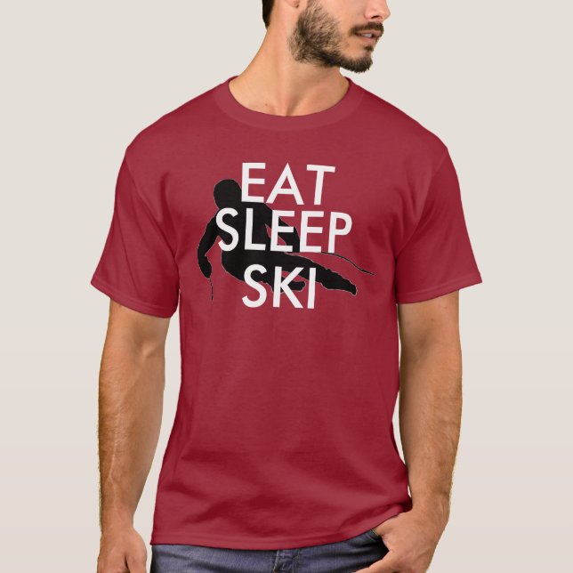 Äta, sova, skida t-shirt (Framsida)