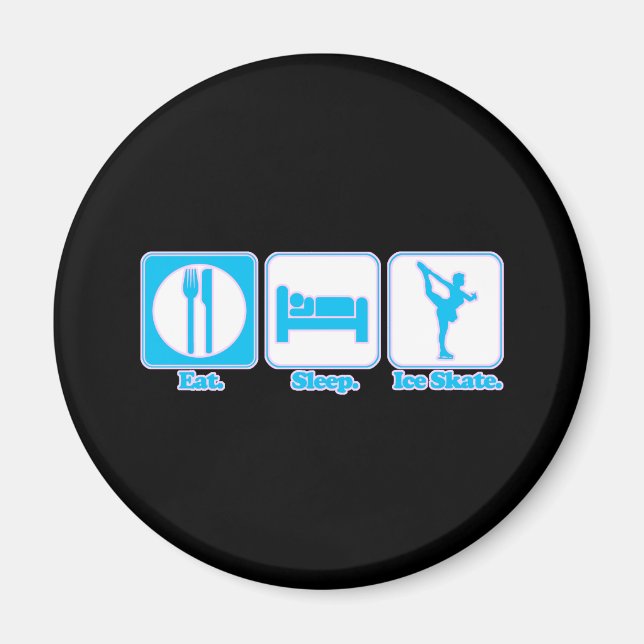 äta sova skridskoåkning magnet (Framsidan)