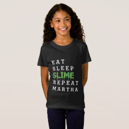 äta, sova, slime, geggig repetition t shirt