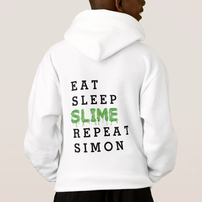 äta, sova, slime, repetergosse t shirt (Baksida)