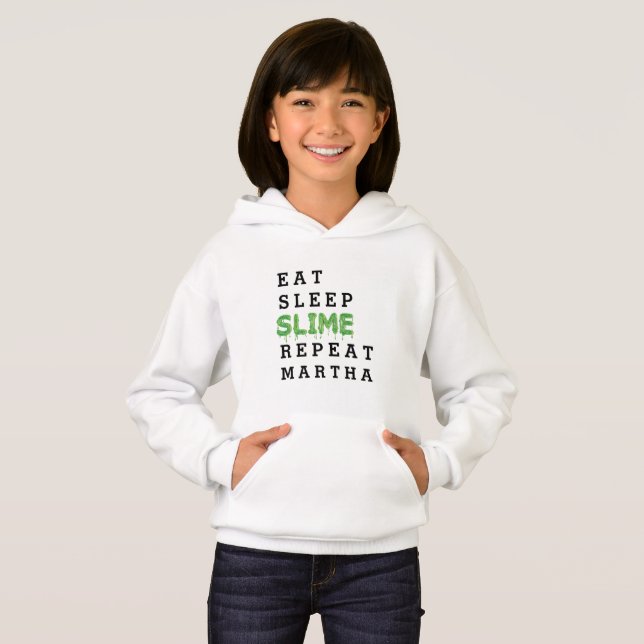 äta, sova, slime, repetergosse t shirt (Hel framsida)