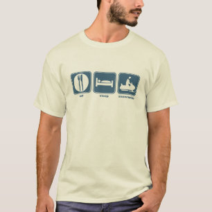 äta, sova, snowmobile tee