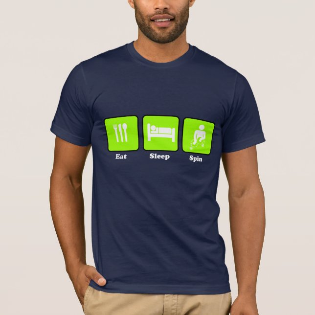 Äta, sova, snurrandet (limefrukt) t shirt (Framsida)