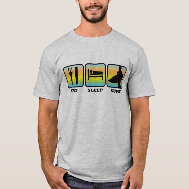 Äta, sova, surfa t-shirt (Framsida)