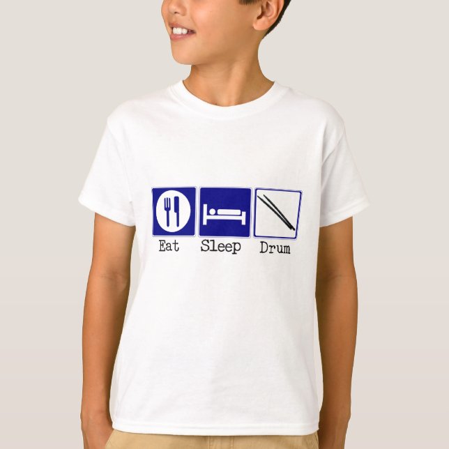 Äta, sova, trumma t shirt (Framsida)