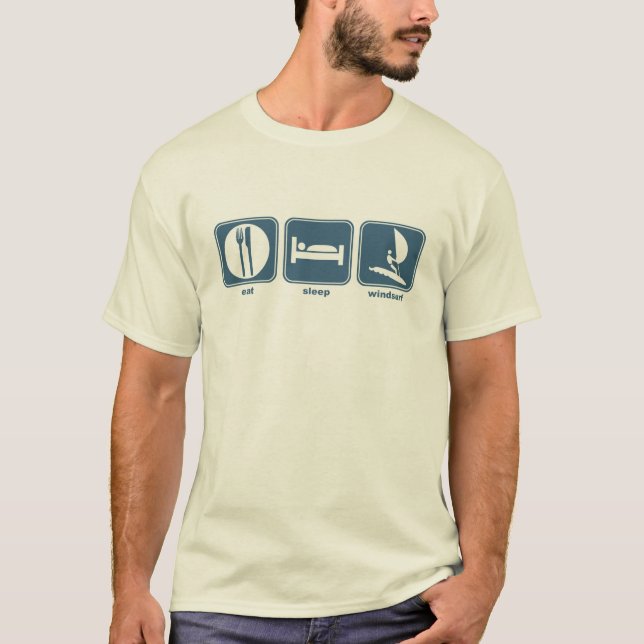 äta, sova, vindsurfa tee (Framsida)