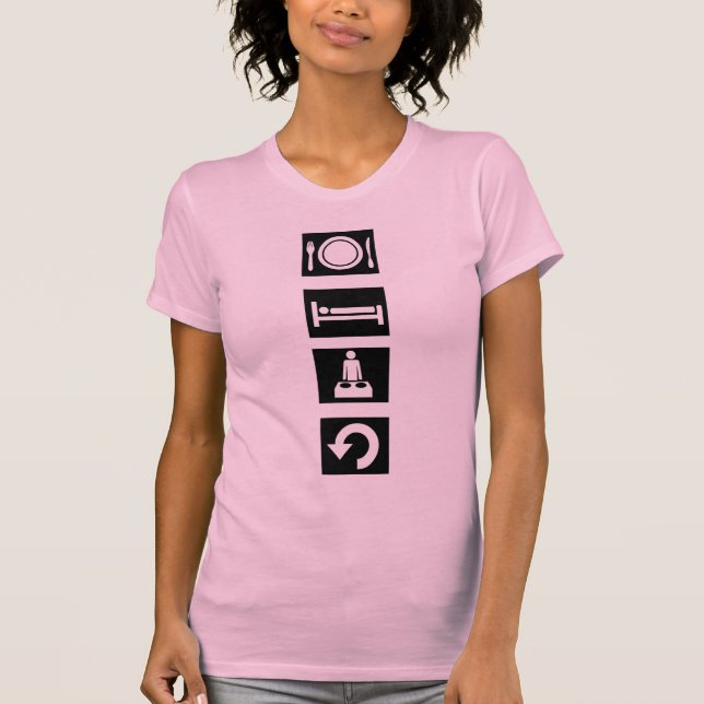 Äta, sova, yra, upprepa t shirt (Framsida)