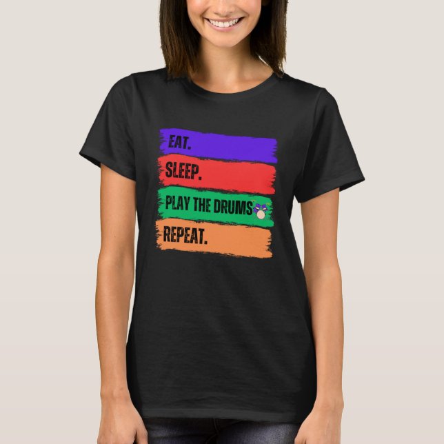 ÄTA SPELA REPEAT PÅ LÄKEMEDEL T SHIRT (Framsida)