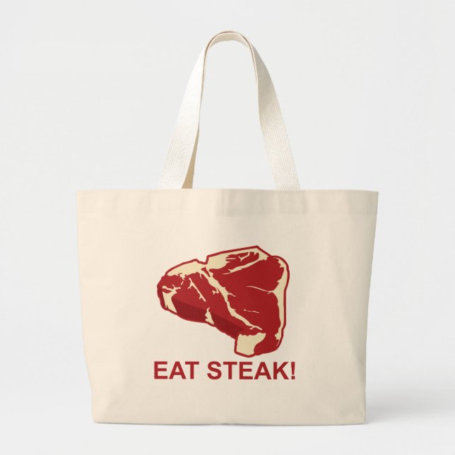Äta STeak Jumbo Tygkasse (Framsidan)