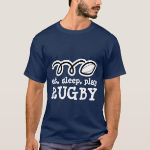 Äta t-skjorta   för sömnlekrugby manar dräkt t-shirt