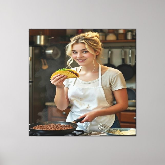Äta Tacos Foto Anpassa Personalisera Canvastryck (Framsida)