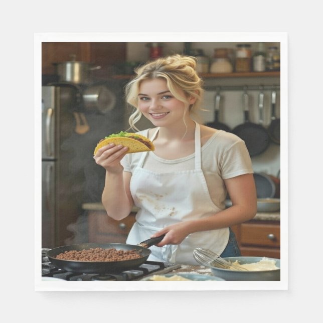 Äta Tacos Foto Personalisera Anpassa Pappersservett (Framsidan)