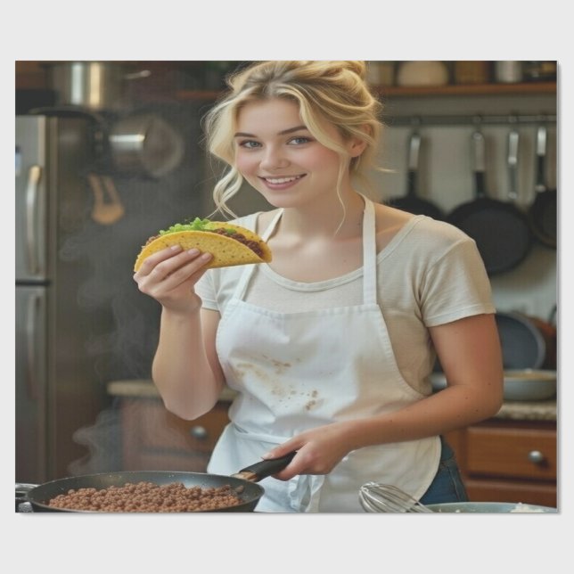 Äta Tacos Foto Personalisera Anpassa Presentpapper (Platt)