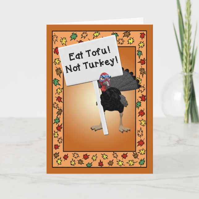 Äta tofuen! Inte Turkiet! Tofu som är lättare att Helgkort (Framsida)