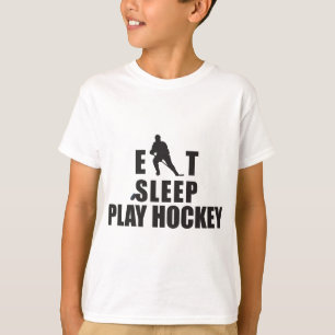 Äta ungar för sömnlekhockey tee shirt