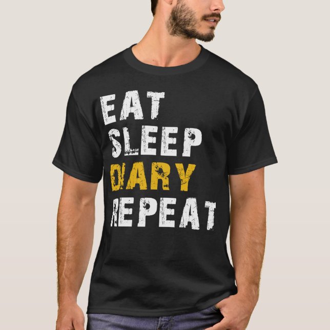 äta upp sömndagbok upprepa t shirt (Framsida)