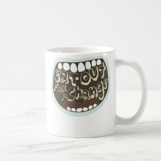 Äta ut för en ändringskaffemugg kaffemugg