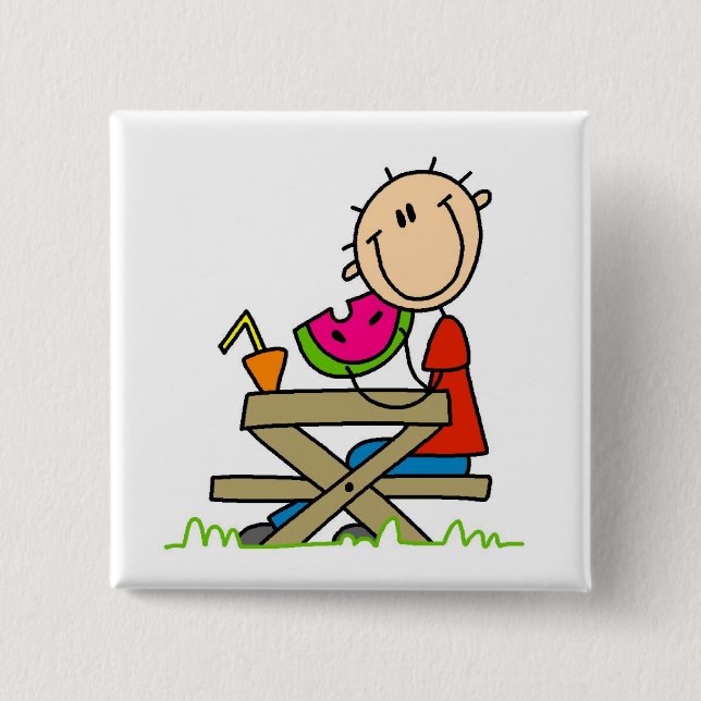 Äta vattenmelon knapp (Framsida)