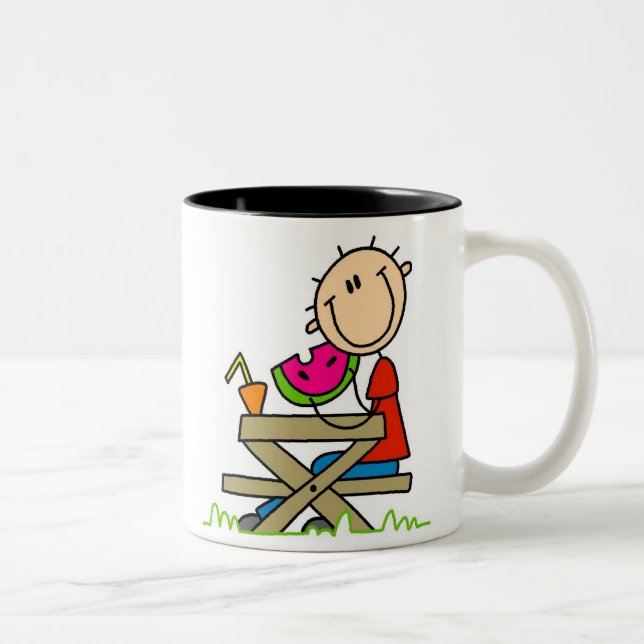 Äta vattenmelon Två-Tonad mugg (Höger)