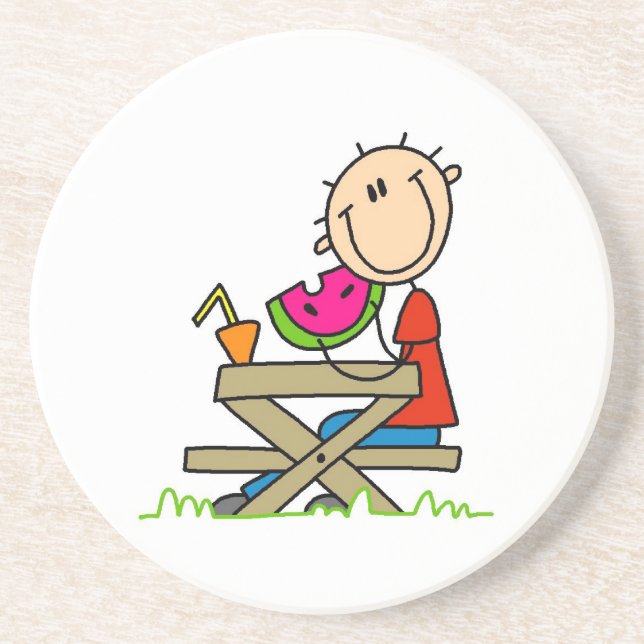 Äta vattenmelon underlägg sandsten (Framsidan)