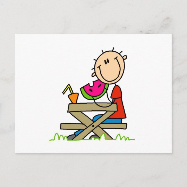 Äta vattenmelon vykort (Framsida)