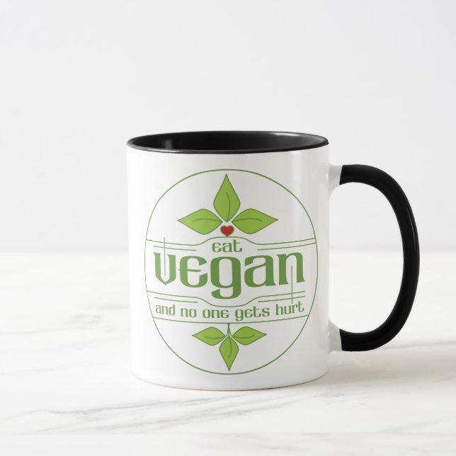 Äta veganen, och ingen får men mugg (Höger)