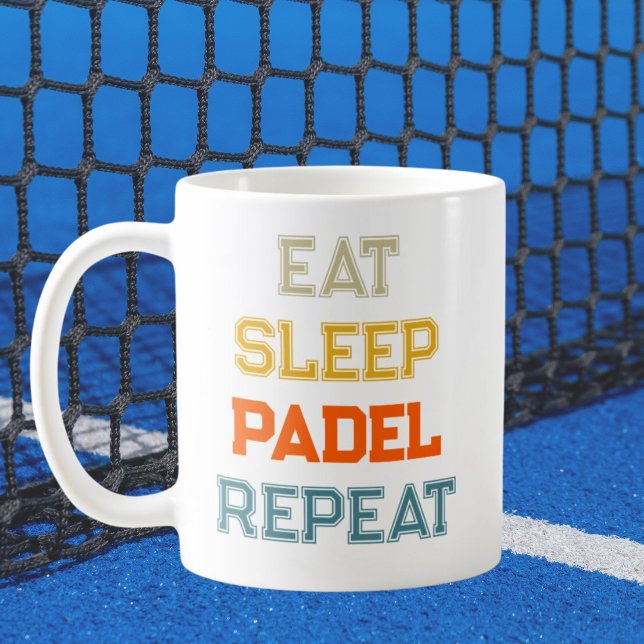 äta vilopapp för upprepning av parapelspelarretro kaffemugg (eat sleep padel repeat padel player retro coffee mug
)