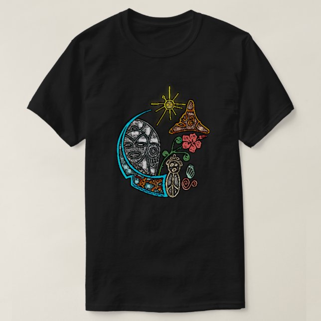 Atabey Taino Goddess ursprungssymboler T-Shirt (Design framsida)