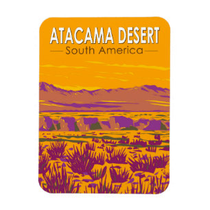 Atacama Desert Sunset South America Travel Vintage Magnet