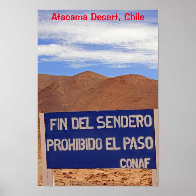 Atacama geoglyph, Chile Poster (Framsidan)