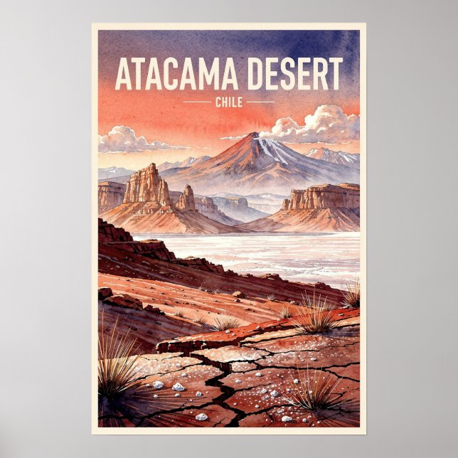 Atacamaöknen Chile Vintage Resa Poster (Framsidan)