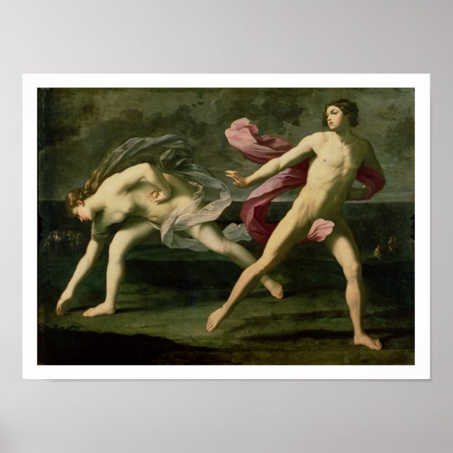Atalanta och Hippomenes, c.1612 (olja på arbetsyta Poster (Framsidan)