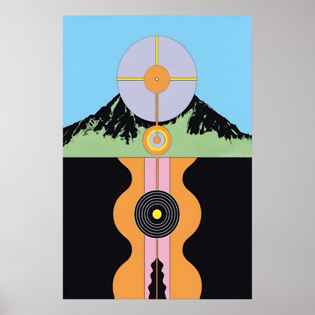 Atami Japansk Abstrakt Bauhaus Formel Modern Poster (Framsidan)