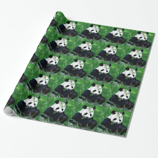 Ätande Panda juligt omslagspapper Presentpapper (Utrullad)