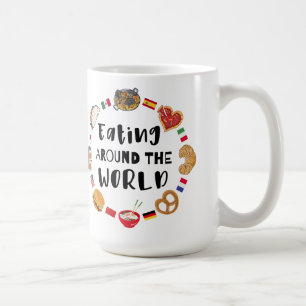 Ätande värld runt kaffemugg