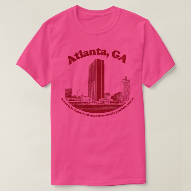 Atanta Georgia Retro Humor Tourist Design T Shirt (Design framsida)