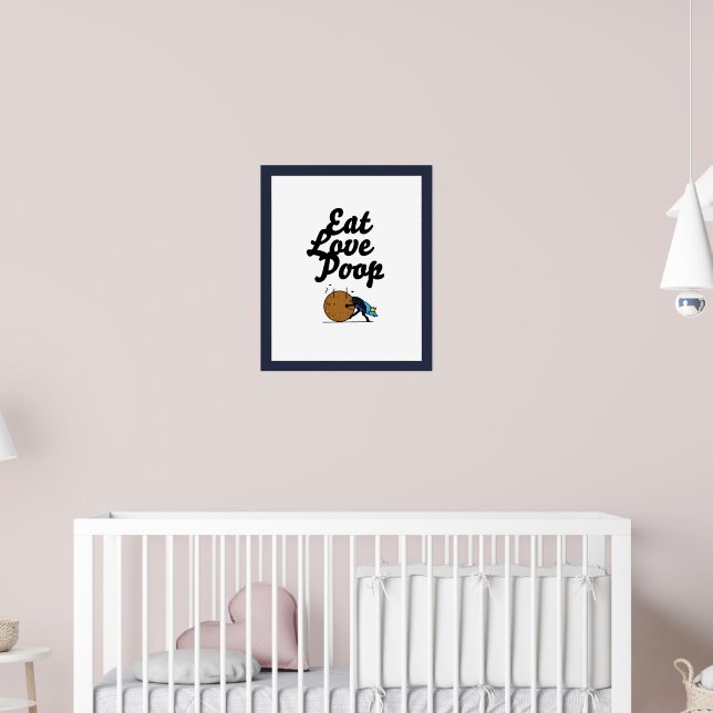 ätar kärlek bajsar poster med svart kant (Barnkammare 2)