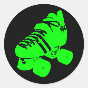 Atatomiskt Grönt - roller Derby Skate Sticker Runt Klistermärke