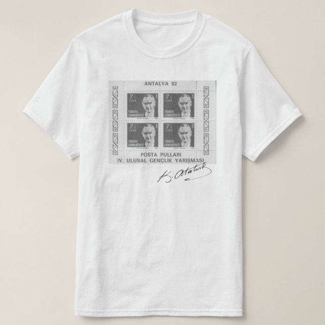Atatürk Briefmarke T Shirt (Design framsida)