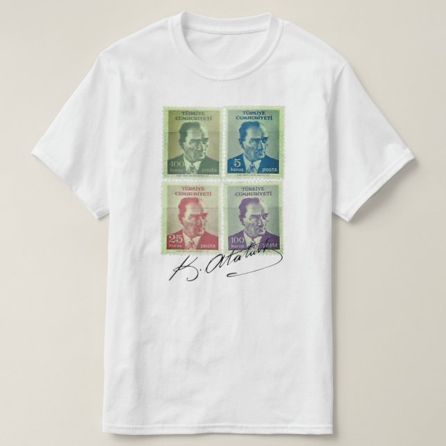 Atatürk Briefmarke T Shirt (Design framsida)