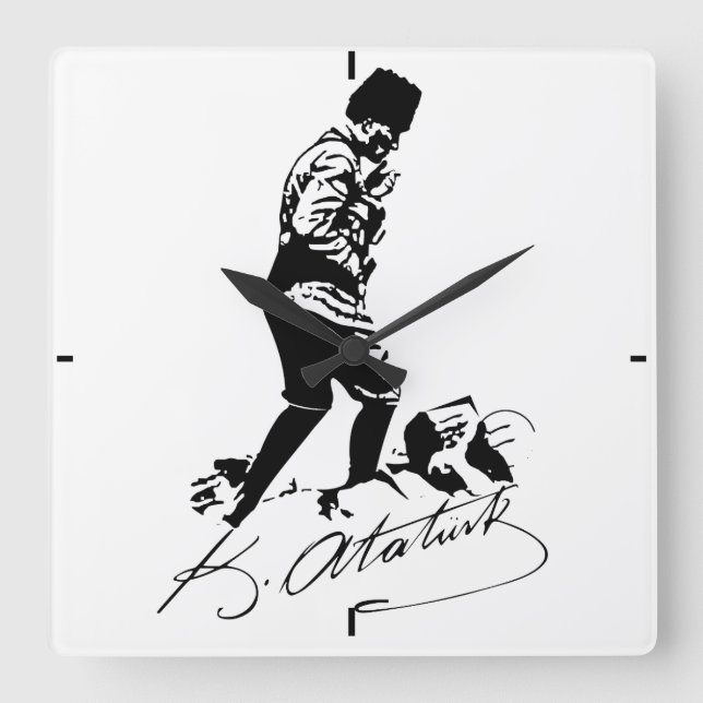 Ataturk Fyrkantig Klocka (Framsida)