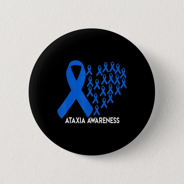 Ataxi Awareness blue ribbon Gift T-Shirt31 Knapp (Framsida)