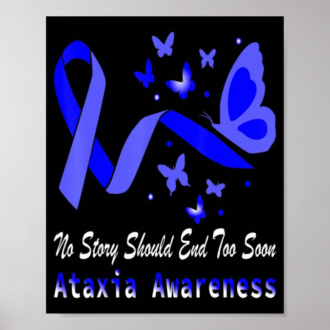 Ataxi Awareness Butterfly Support T-Shirt75 Poster (Framsidan)