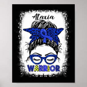 Ataxi Warrior Messy Bun Blue Ribbon Women Ataxi Poster
