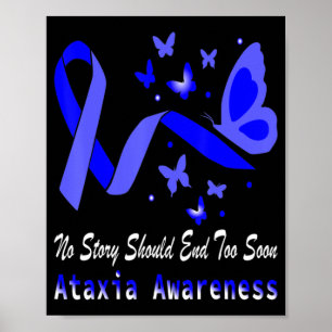 Ataxia Awareness Butterfly Support T-Shirt75 Poster