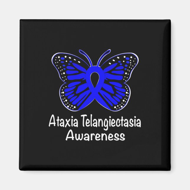 Ataxia Telangiectasia Medvetenhet Warrior Stöd Blå Magnet (Framsidan)