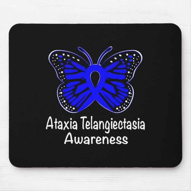 Ataxia Telangiectasia Medvetenhet Warrior Stöd Blå Musmatta (Framsidan)