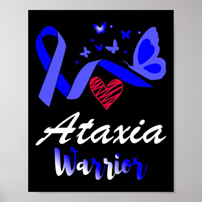 Ataxiakrigare Fjäril Medvetenhet Stöd  Poster (Framsidan)
