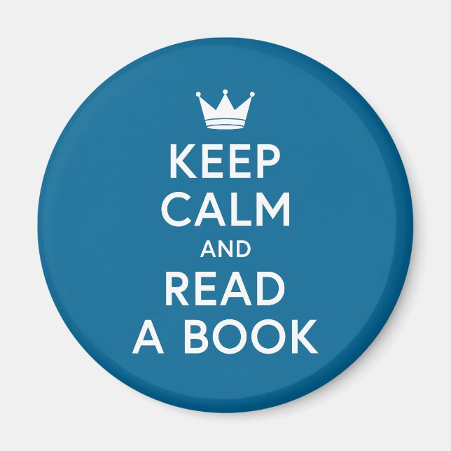 Ätbar Färg Bookish Behålla Lugn och Läs Bok Magnet (Framsidan)