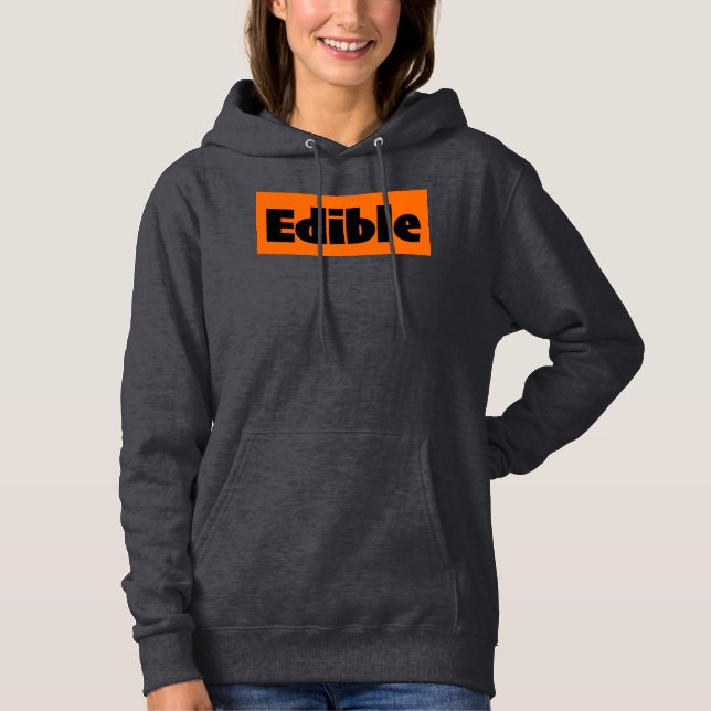 Ätbar trycknyhet t shirt (Framsida)